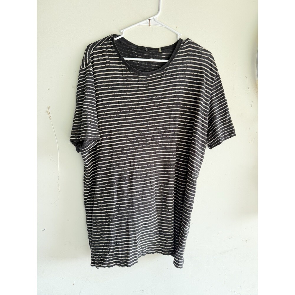 ATM Striped Schoolboy Cotton Tee Basic Large Retro